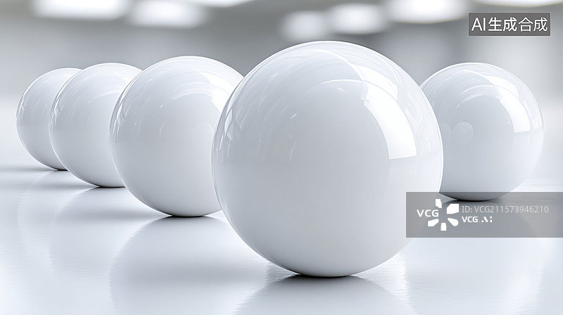 【AI数字艺术】排列整齐的白色球体图片素材