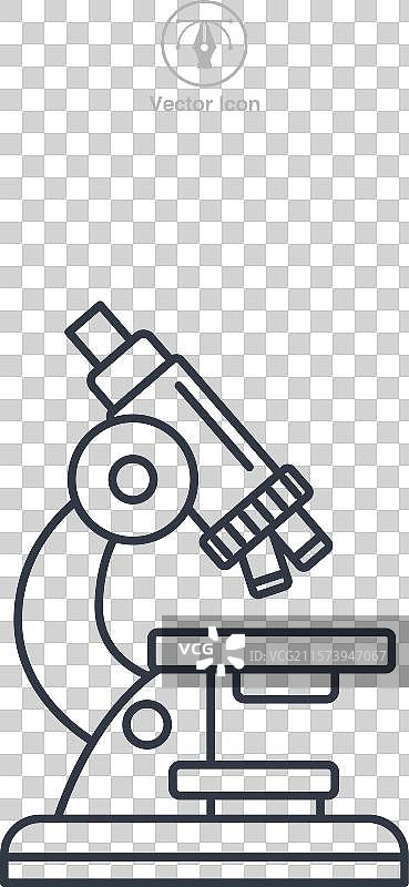 显微镜图标符号，独立于白色背景图片素材