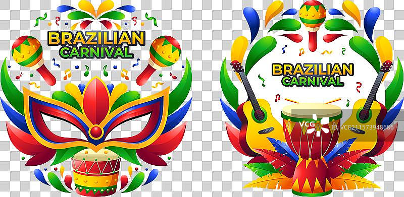 巴西里约狂欢节标志或标识概念图片素材