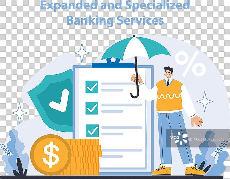 银行服务概念平面图图片素材