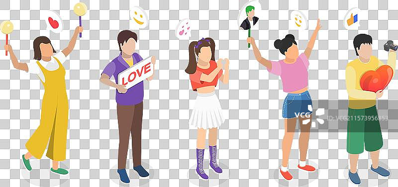 K-pop的3D等距平面图图片素材