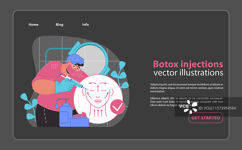 专业的肉毒杆菌注射程序图片素材