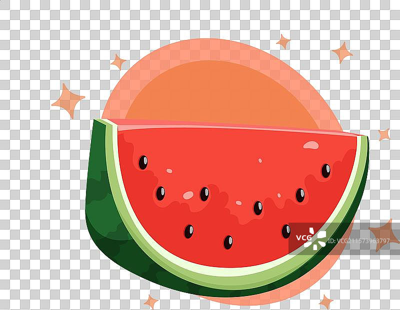 半个西瓜水果图标，独立设计图片素材