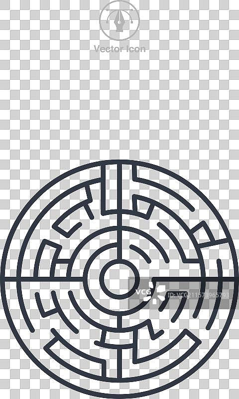 迷宫图标符号，独立于白色背景图片素材