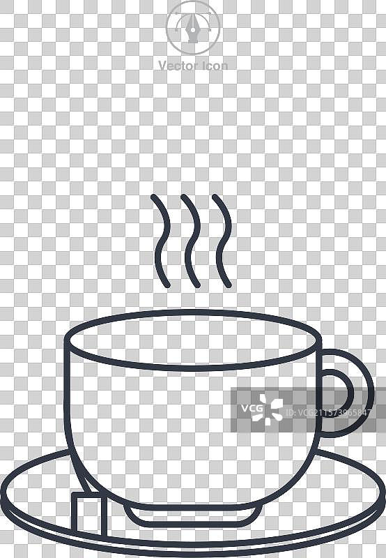 茶杯图标符号，独立于白色背景图片素材