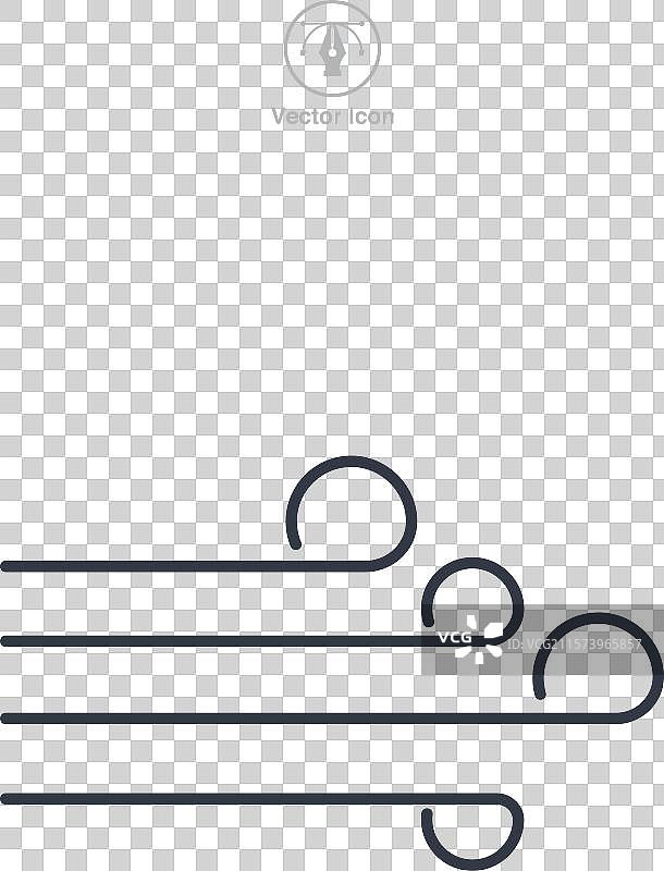 呼吸或风的图标符号，独立于白色背景图片素材