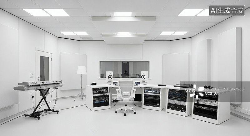 【AI数字艺术】现代录音棚图片素材