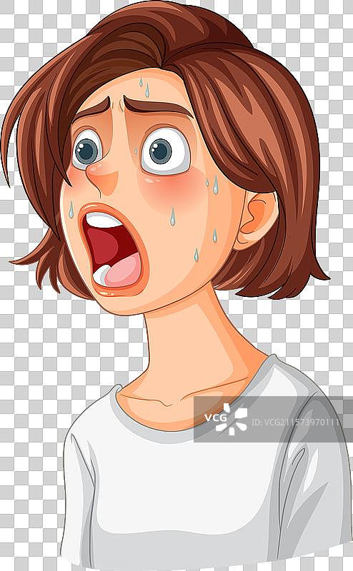 女人因惊讶和震惊而流汗图片素材