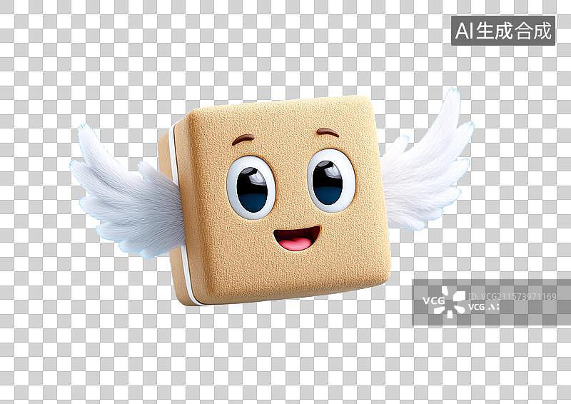【AI数字艺术】【免抠png素材】一个长着翅膀的快递盒子图片素材