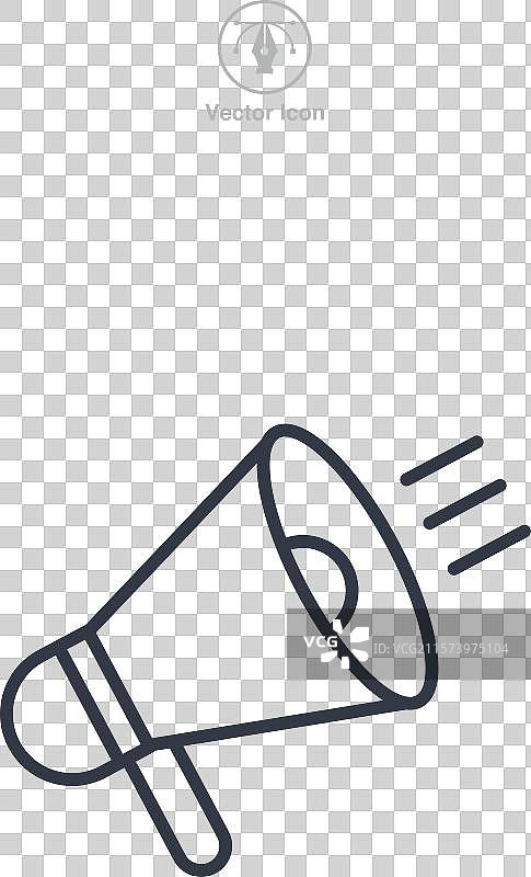 白色背景上孤立的扩音器图标符号图片素材