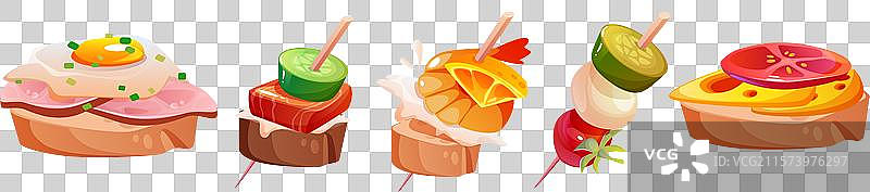 手指食物自助餐意式面包片开胃菜图片素材