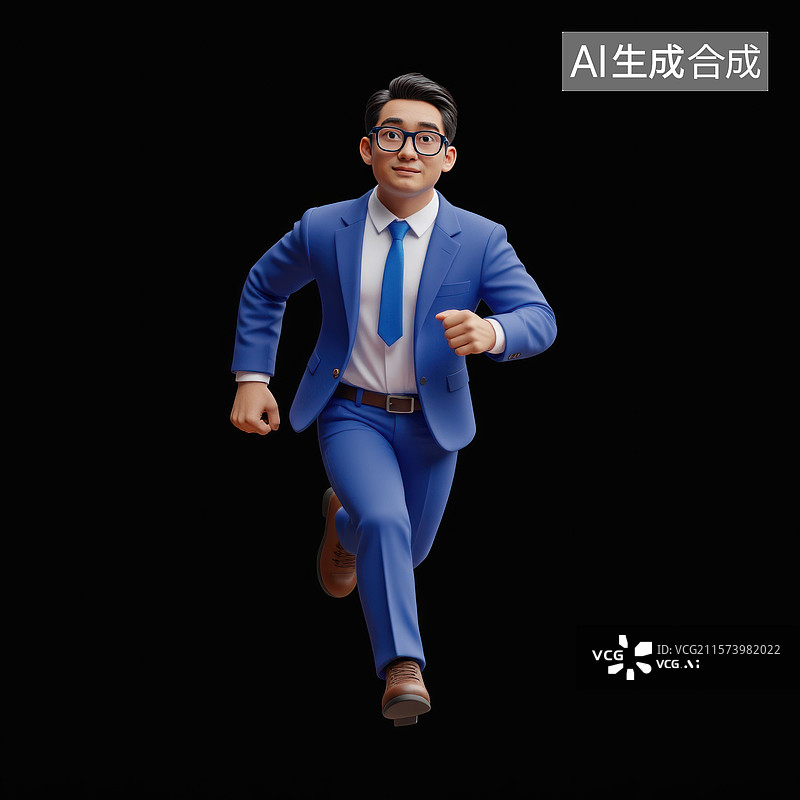 【AI数字艺术】追逐梦想的脚步，奔跑的职场精英，西装奔跑图片素材