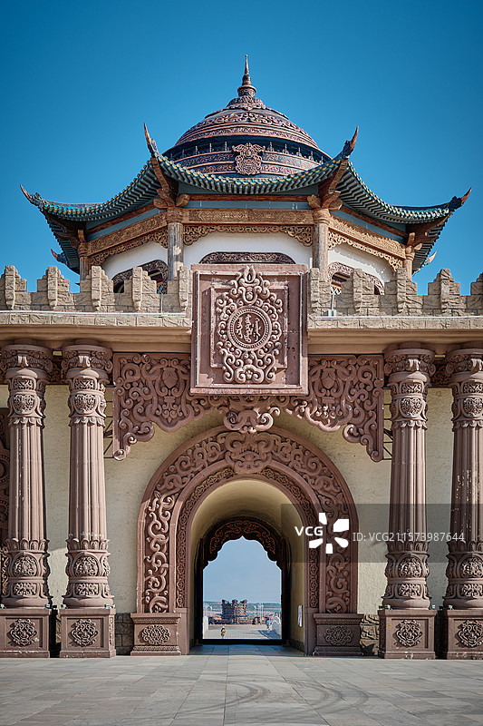 仿元大都都城，蒙古源流，鄂尔多斯文化产业园图片素材