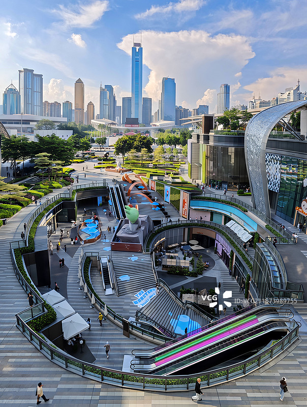 广州天河CBD天环广场中轴线俯视图片素材