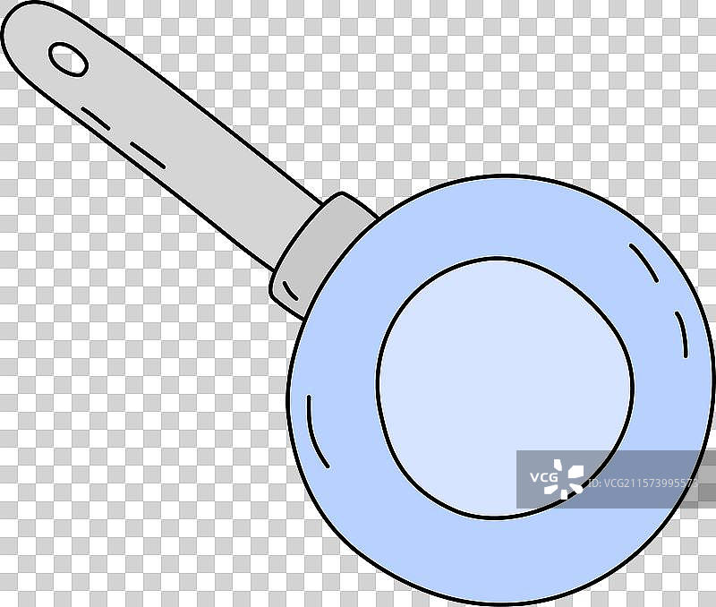 磨损的平底锅图标俯视图涂鸦风格图片素材