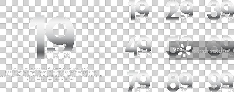 银色周年纪念标志样式集合图片素材