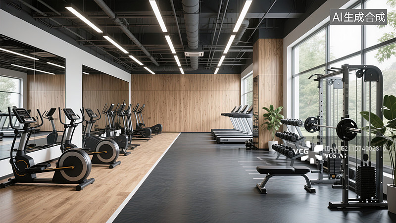 【AI数字艺术】现代健身房的活力空间图片素材