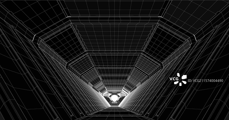 未来主义低多边形科幻实验室图片素材