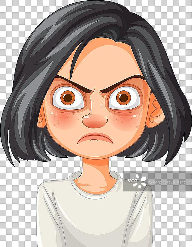 一位愤怒的黑发女性图片素材