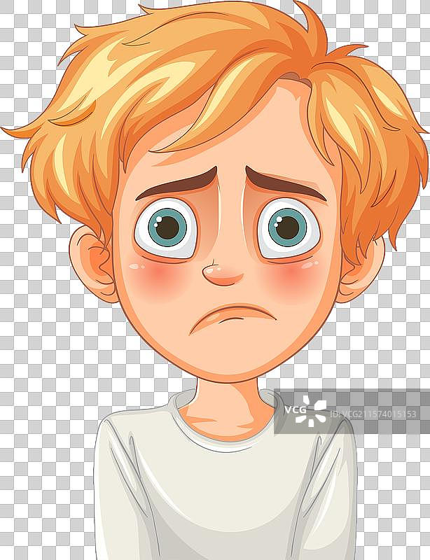 一个眼睛很大的伤心男孩图片素材