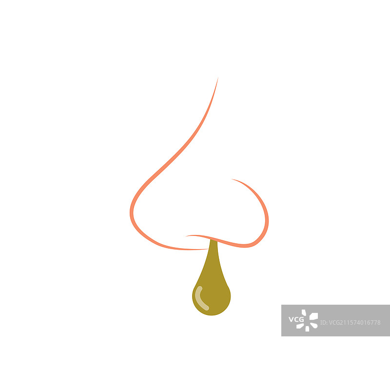 流鼻涕的线条图标，背景为白色图片素材