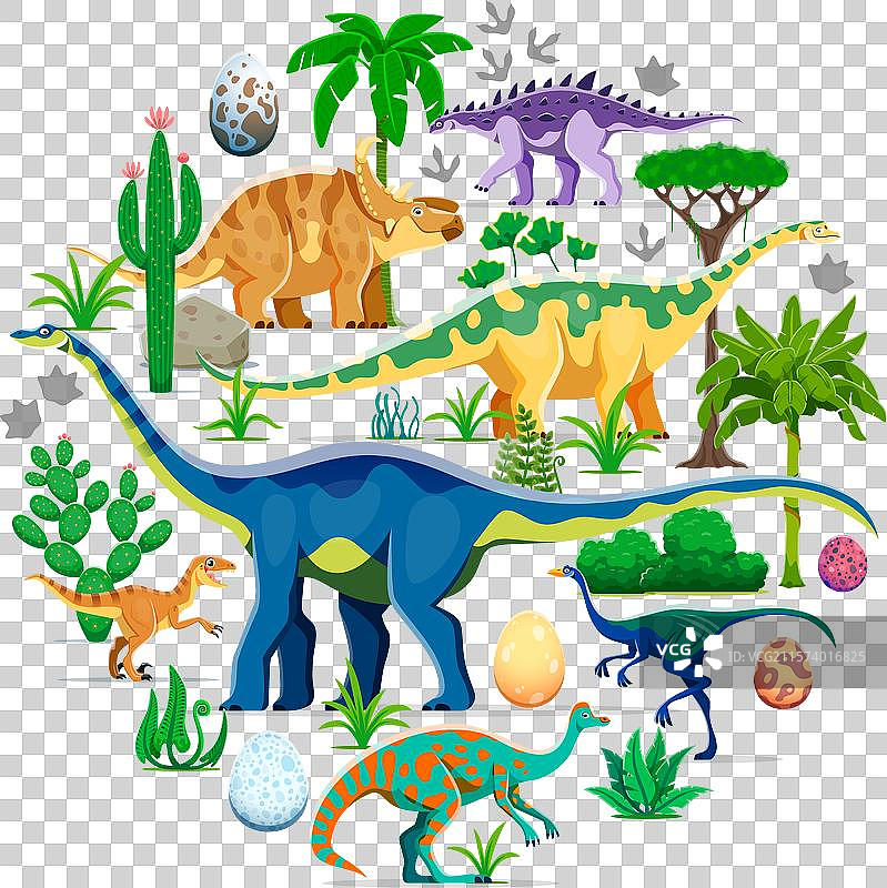 史前恐龙横幅卡通恐龙图片素材