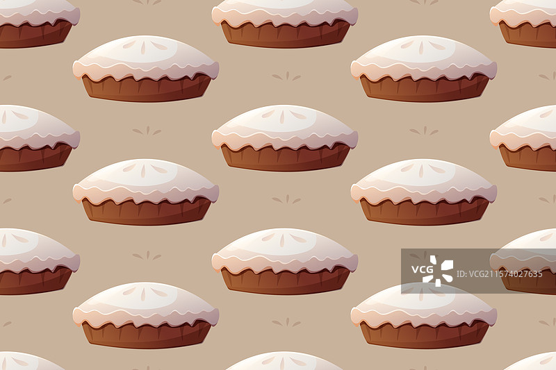 甜美的海绵蛋糕或白色糖霜派图片素材