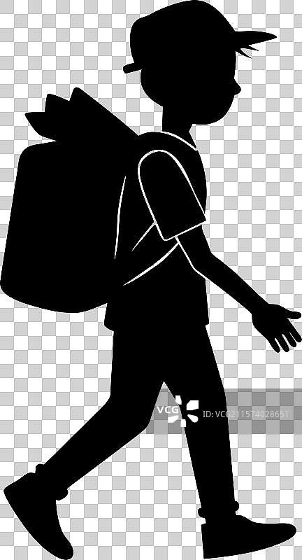 回到学校的黑色剪影图片素材