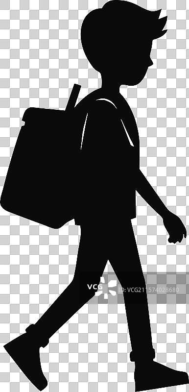 回到学校的黑色剪影图片素材