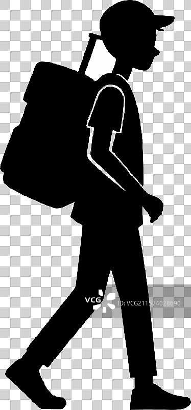 回到学校的黑色剪影图片素材