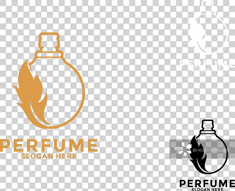 有机金色自然香水瓶标志设计图片素材