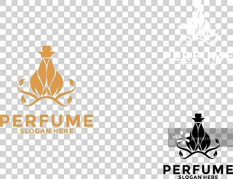 有机金色自然香水瓶标志设计图片素材