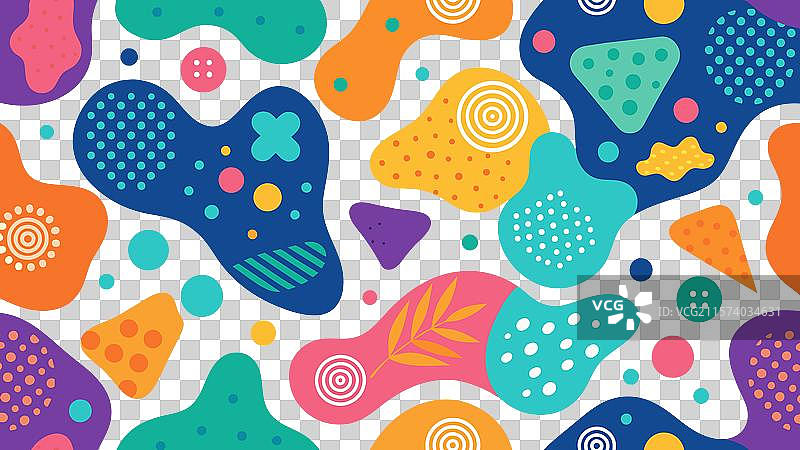 现代抽象自然涂鸦无缝图案图片素材
