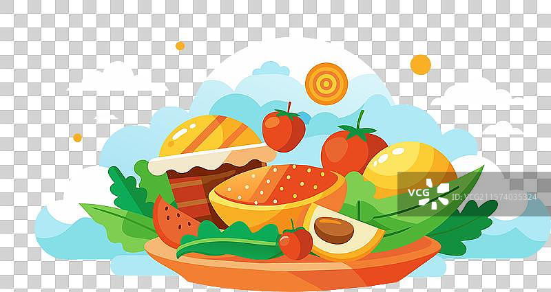 随机食品物品孤立平铺图片素材