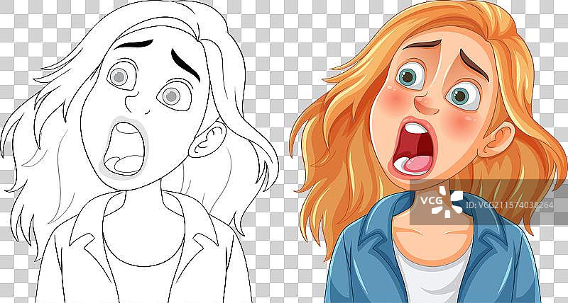 一位面露震惊表情的女性图片素材