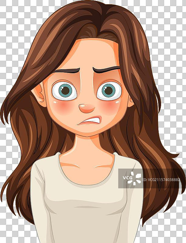 一位关心的棕发女性图片素材