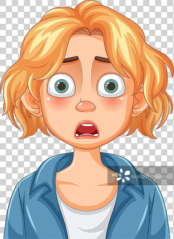 惊讶表情的金发角色图片素材