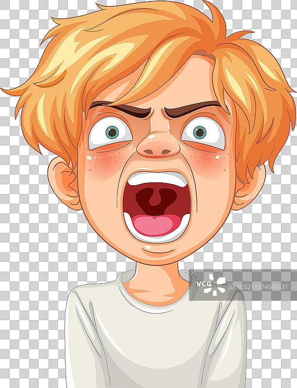 一个男孩表达愤怒图片素材