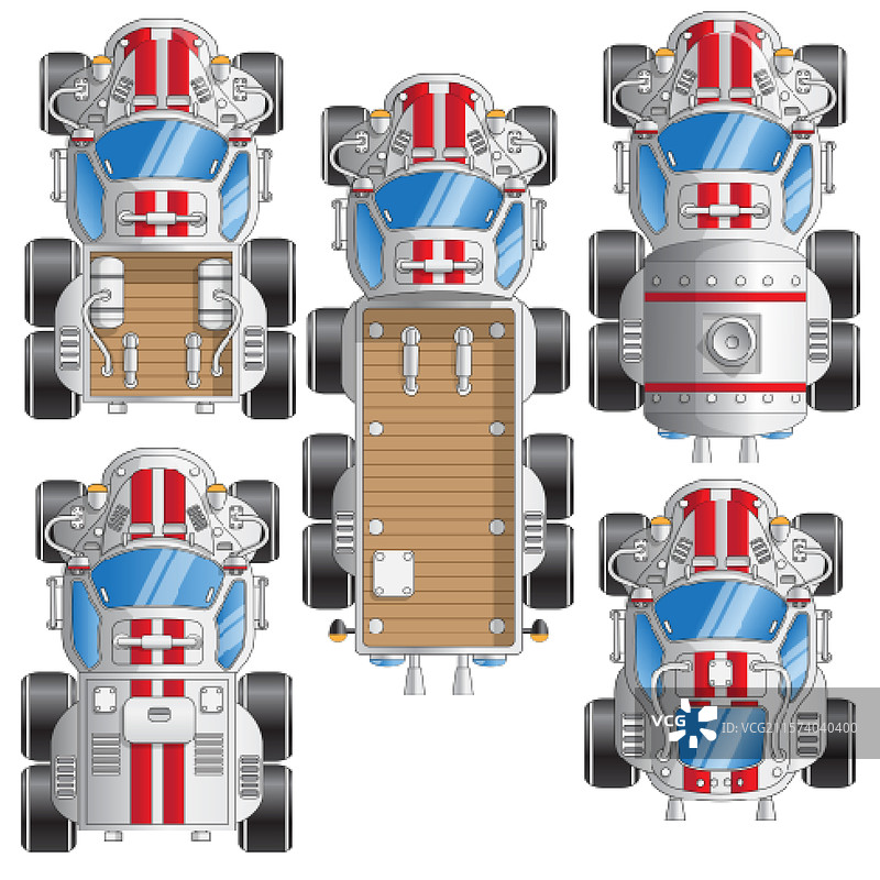 一组未来派卡车图片素材