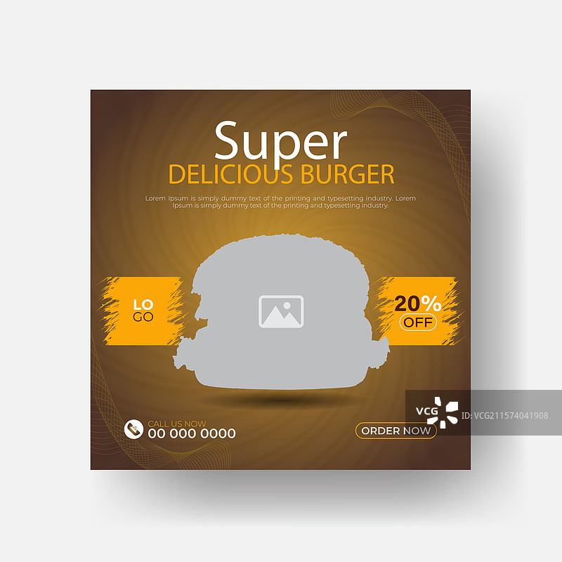 社交媒体食品相关横幅模板图片素材