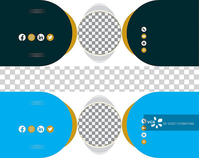 优雅的企业简约风格电子邮件签名设计图片素材