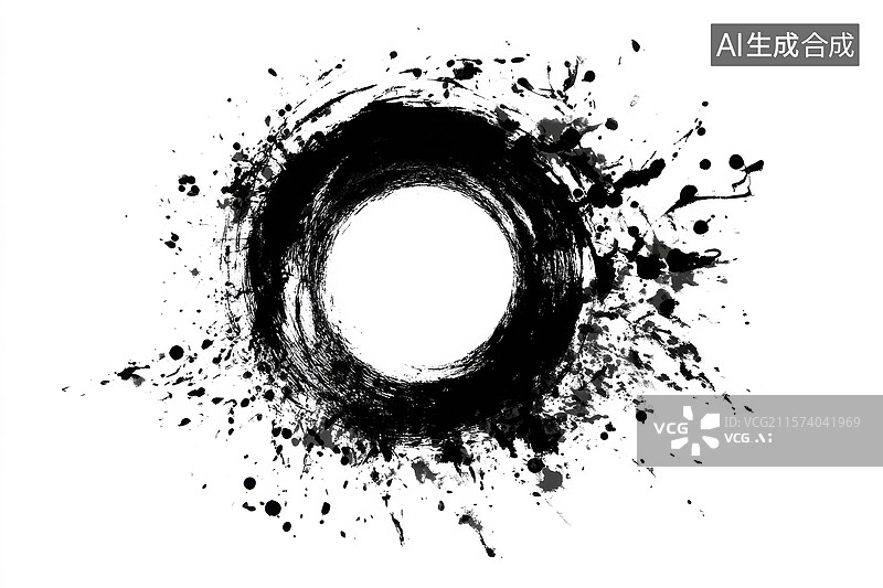 【AI数字艺术】白色背景的黑色圆圈图片素材