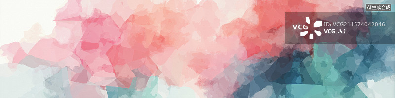 【AI数字艺术】色彩缤纷的画作 有粉色 蓝色和绿色 水彩画图片素材