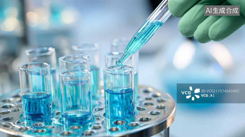 【AI数字艺术】实验室，科研，实验室显微镜下的特写镜头图片素材