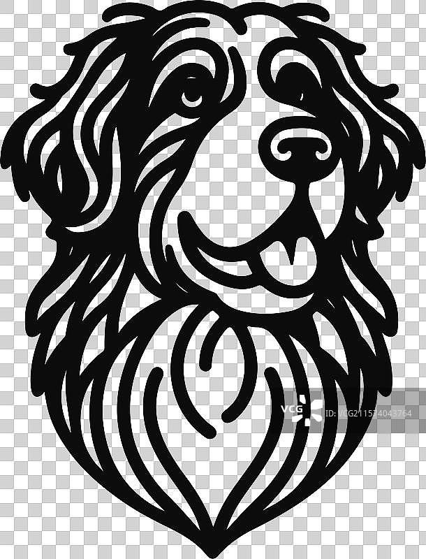 伯恩杜犬不同姿势的剪影设计图片素材