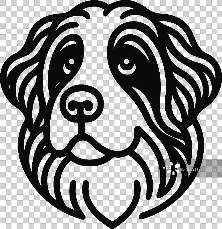 伯恩杜犬不同姿势的剪影设计图片素材