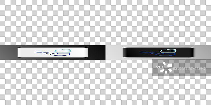 烟斗与烟雾图标的线条设计图片素材