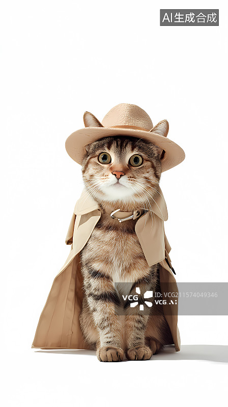 【AI数字艺术】戴帽穿披风的猫咪图片素材