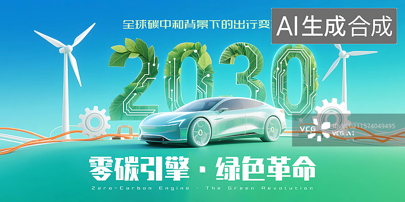 【AI数字艺术】新能源汽车活动会议展板图片素材