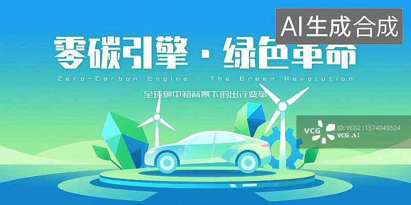 【AI数字艺术】新能源汽车活动会议展板图片素材